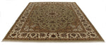 8x10 Light Green and Ivory Turkish Silk Rug