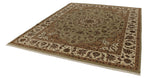 8x10 Light Green and Ivory Turkish Silk Rug