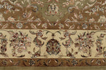 8x10 Light Green and Ivory Turkish Silk Rug