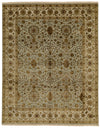 8x10 Gray and Ivory Turkish Silk Rug
