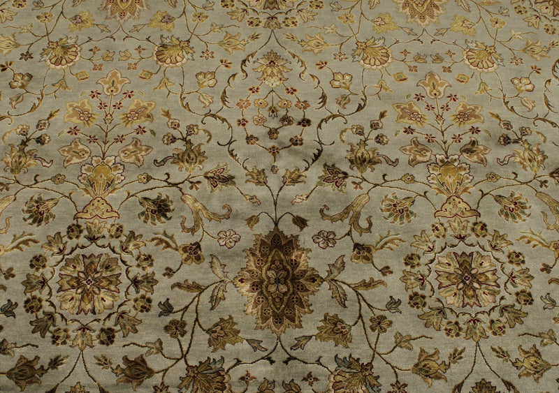 8x10 Gray and Ivory Turkish Silk Rug