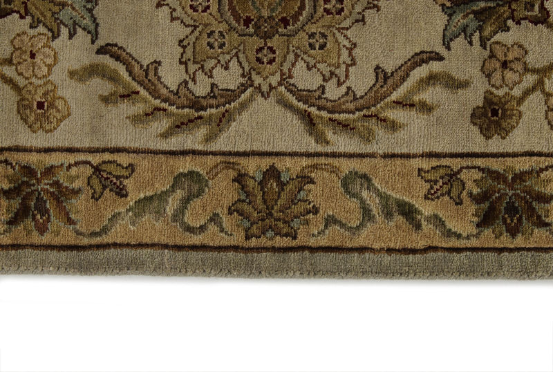 8x10 Gray and Ivory Turkish Silk Rug
