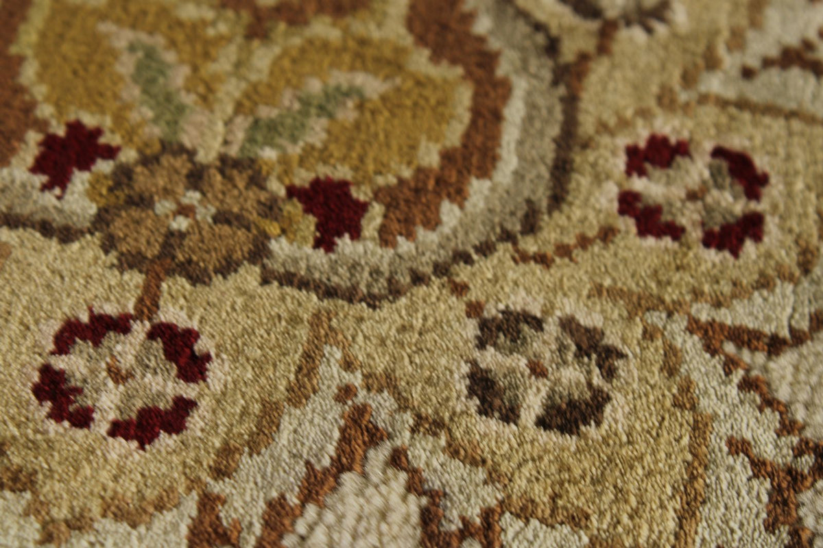 8x10 Gray and Ivory Turkish Silk Rug