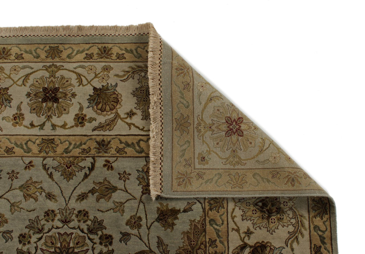 8x10 Gray and Ivory Turkish Silk Rug