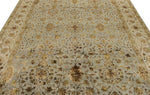 8x10 Gray and Ivory Turkish Silk Rug