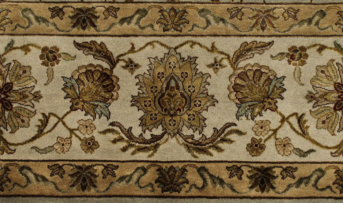 8x10 Gray and Ivory Turkish Silk Rug