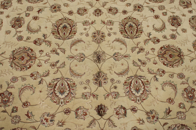 8x10 Ivory and Black Turkish Silk Rug