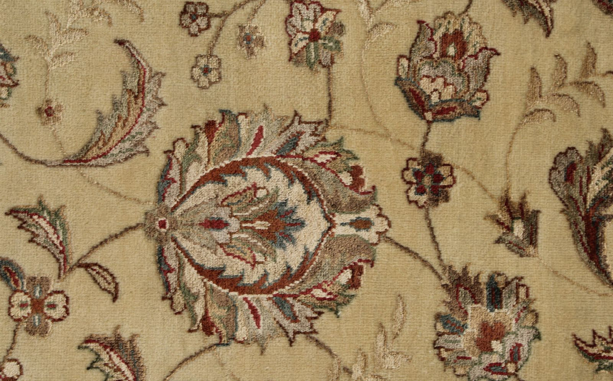 8x10 Ivory and Black Turkish Silk Rug