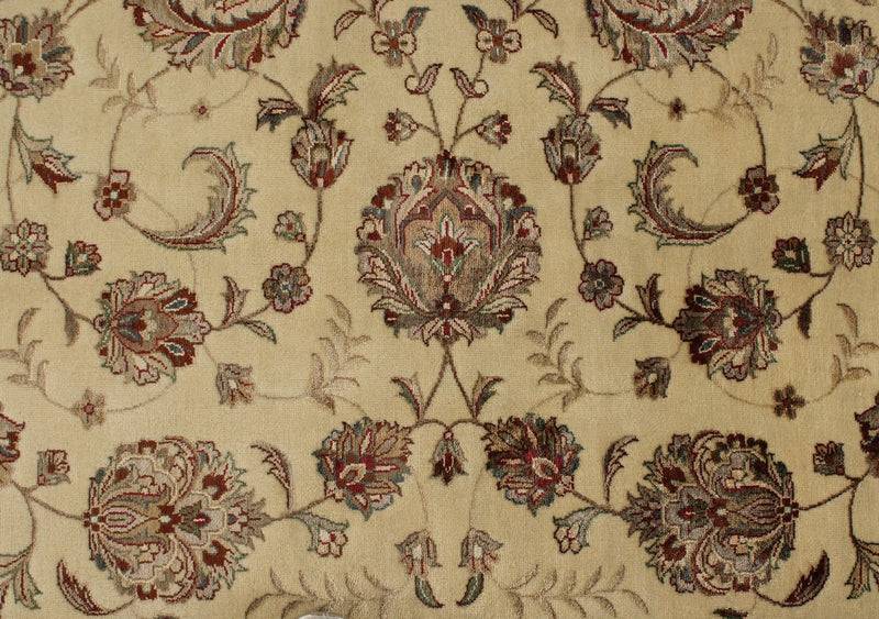 8x10 Ivory and Black Turkish Silk Rug