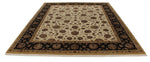 8x10 Ivory and Black Turkish Silk Rug