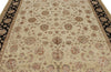 8x10 Ivory and Black Turkish Silk Rug
