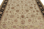 8x10 Ivory and Black Turkish Silk Rug