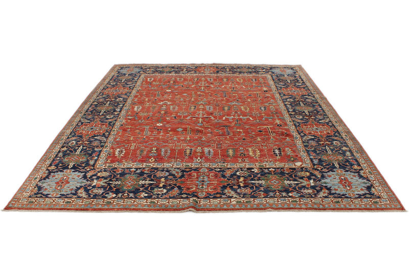 9x12 Red and Multicolor Anatolian Traditional Rug