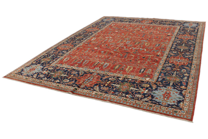 9x12 Red and Multicolor Anatolian Traditional Rug
