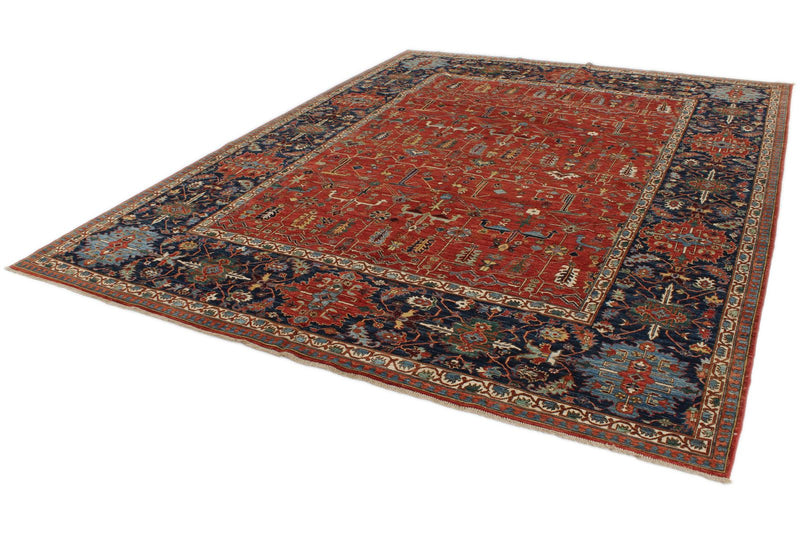 9x12 Red and Multicolor Anatolian Traditional Rug