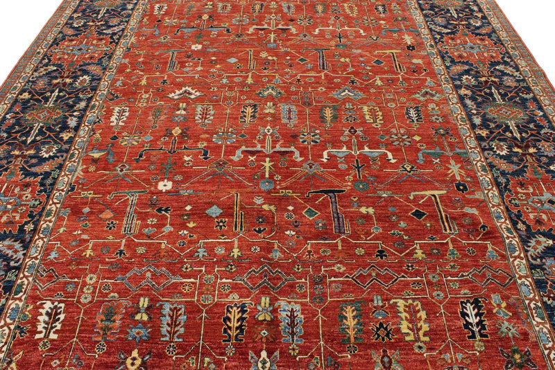9x12 Red and Multicolor Anatolian Traditional Rug
