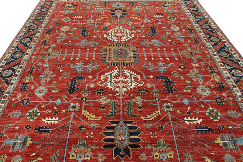 9x12 Red and Navy Anatolian Traditional Rug
