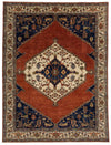 9x12 Orange and Ivory Anatolian Traditional Rug