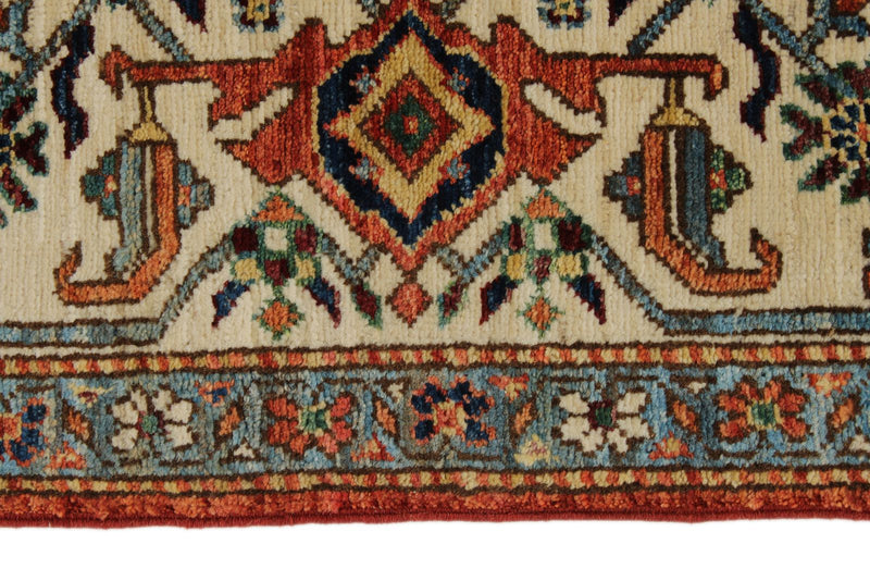 9x12 Orange and Ivory Anatolian Traditional Rug