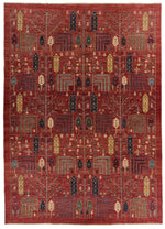 9x12 Rust and Multicolor Anatolian Tribal Rug