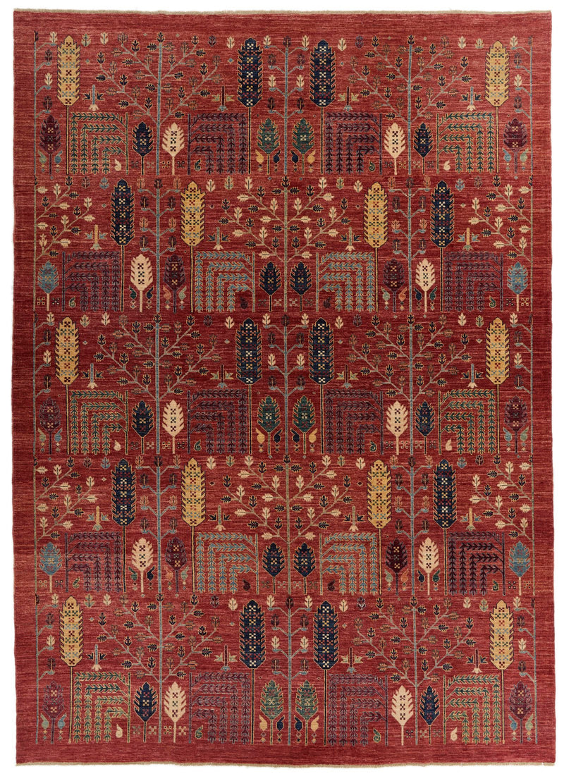 9x12 Rust and Multicolor Anatolian Tribal Rug