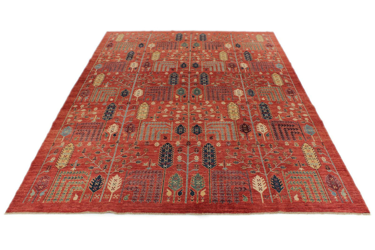 9x12 Rust and Multicolor Anatolian Tribal Rug