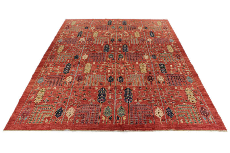 9x12 Rust and Multicolor Anatolian Tribal Rug