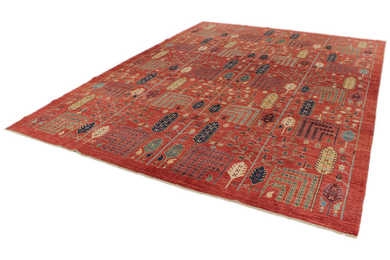 9x12 Rust and Multicolor Anatolian Tribal Rug