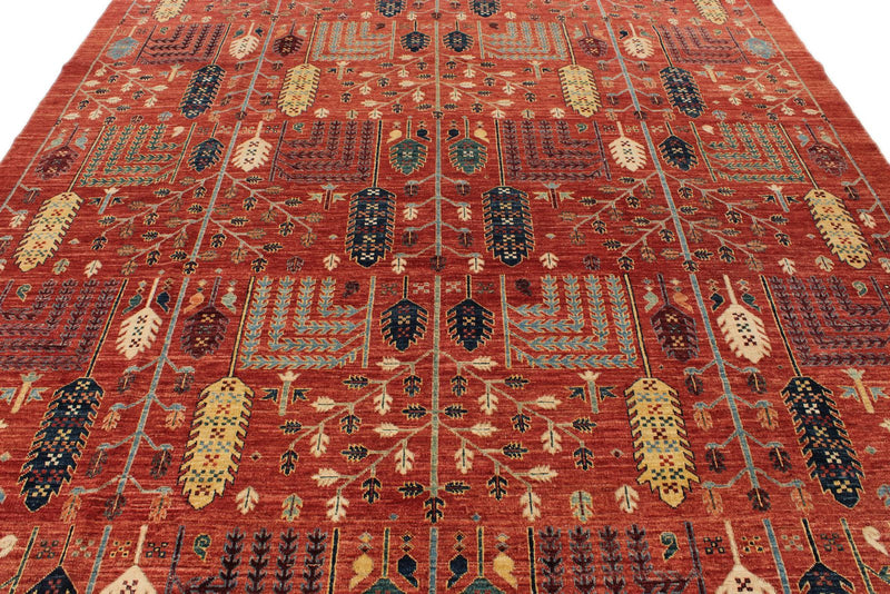 9x12 Rust and Multicolor Anatolian Tribal Rug