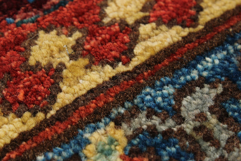 9x12 Burgundy and Navy Anatolian Tribal Rug