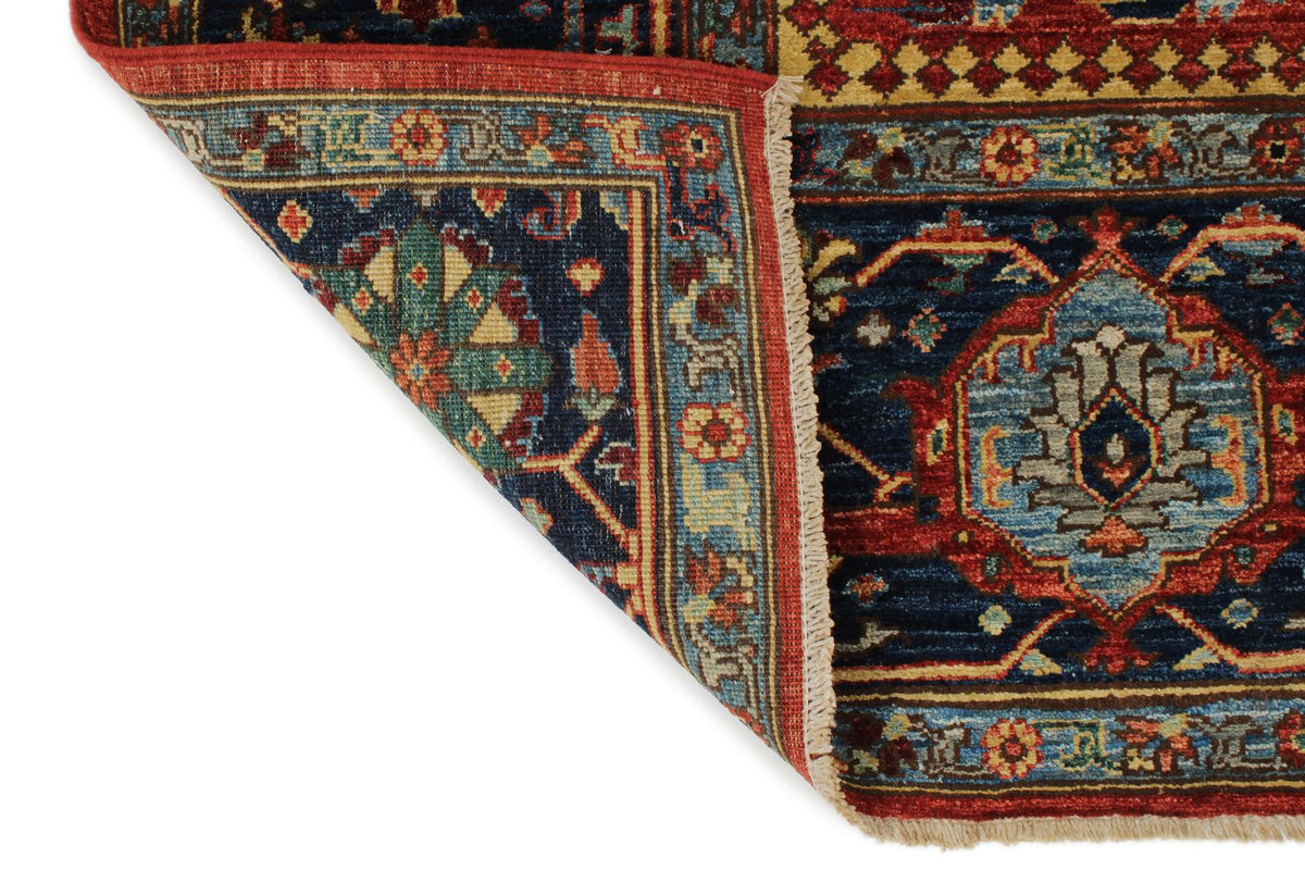 9x12 Burgundy and Navy Anatolian Tribal Rug