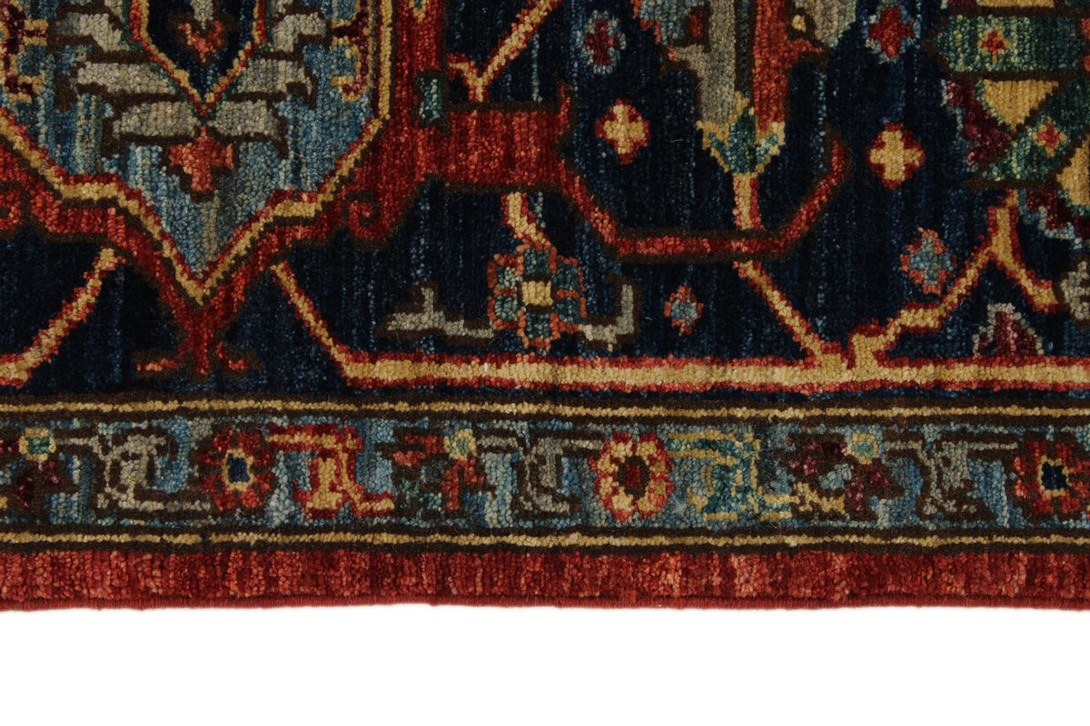 9x12 Burgundy and Navy Anatolian Tribal Rug