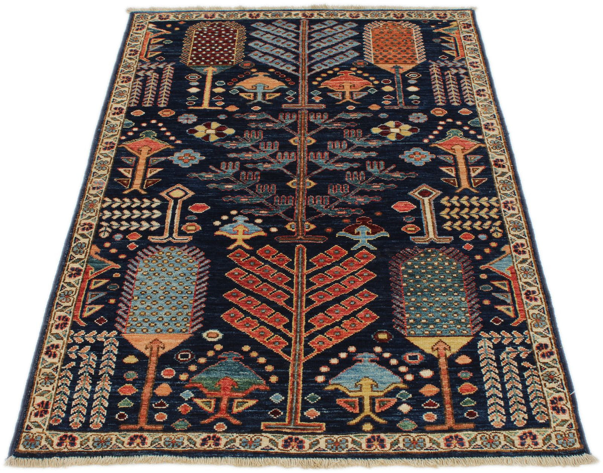 3x5 Navy and Multicolor Anatolian Traditional Rug
