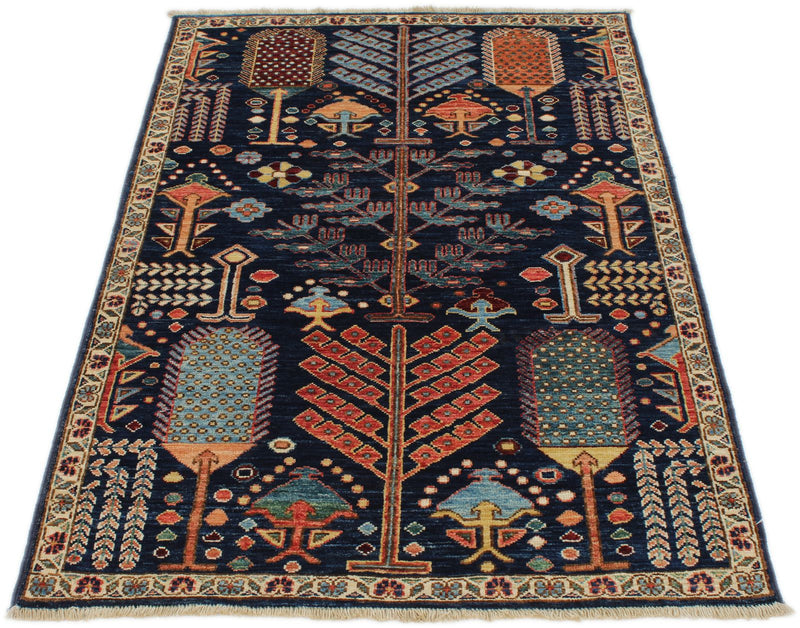 3x5 Navy and Multicolor Anatolian Traditional Rug
