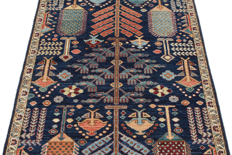 3x5 Navy and Multicolor Anatolian Traditional Rug