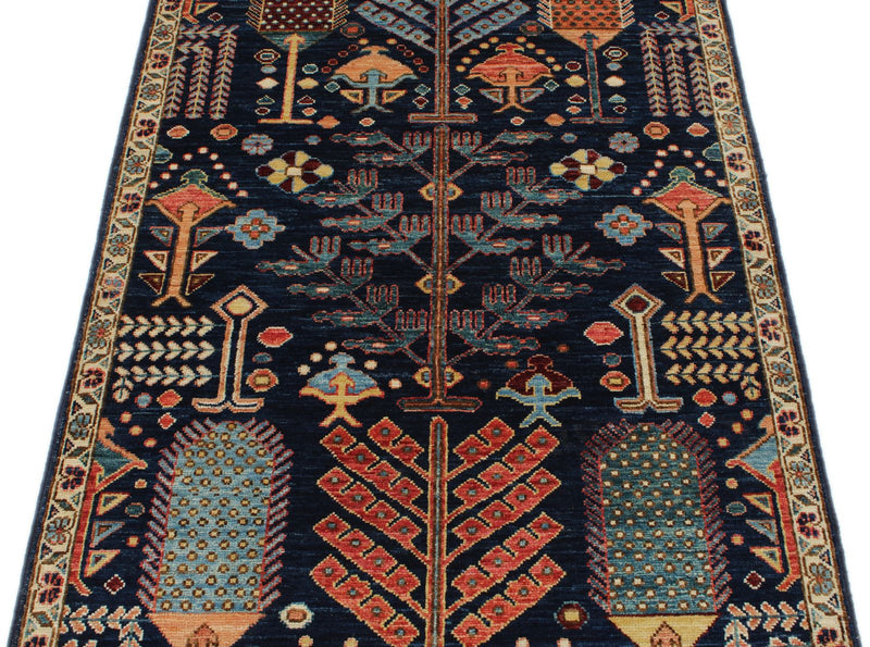 3x5 Navy and Multicolor Anatolian Traditional Rug