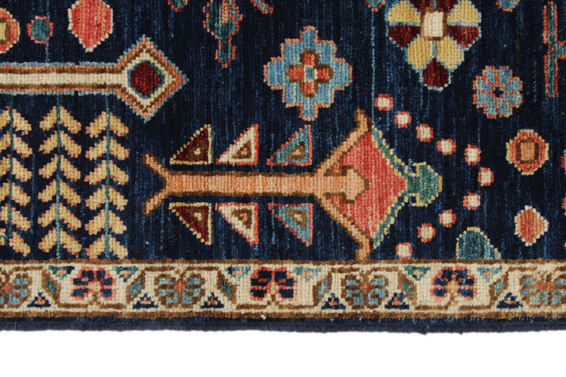 3x5 Navy and Multicolor Anatolian Traditional Rug
