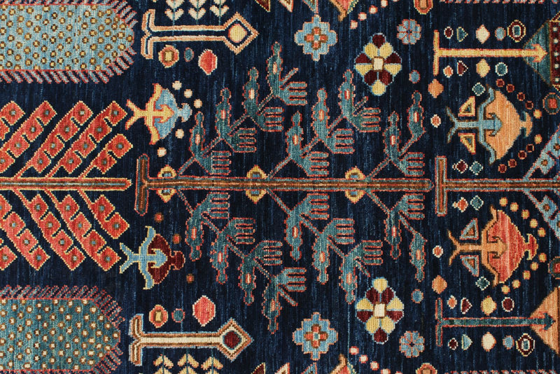 3x5 Navy and Multicolor Anatolian Traditional Rug