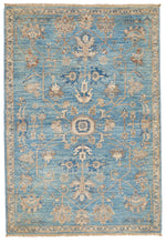 3x5 Blue and Ivory Anatolian Traditional Rug