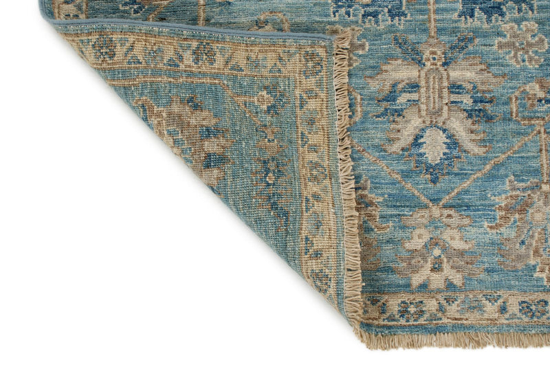3x5 Blue and Ivory Anatolian Traditional Rug