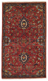 3x5 Red and Navy Anatolian Traditional Rug