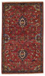 3x5 Red and Navy Anatolian Traditional Rug