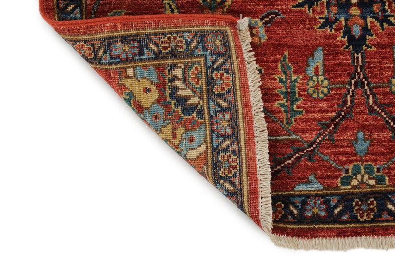 3x5 Red and Navy Anatolian Traditional Rug
