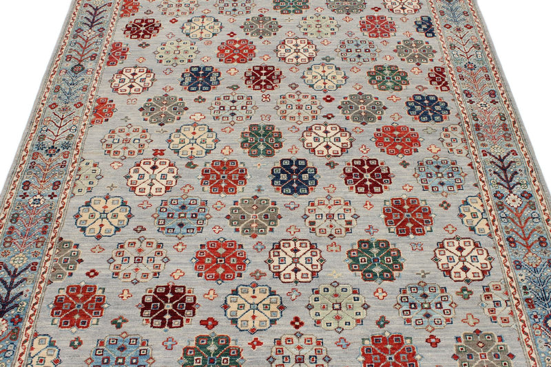 5x7 Gray and Blue Anatolian Traditional Rug