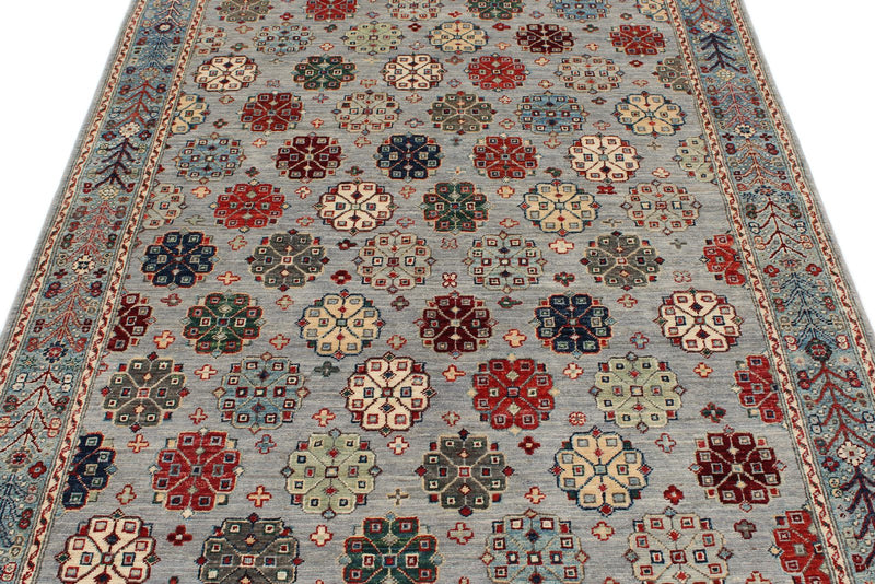 5x7 Gray and Blue Anatolian Traditional Rug