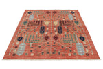 5x7 Rust and Multicolor Anatolian Traditional Rug