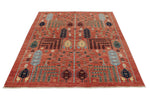 5x7 Rust and Multicolor Anatolian Traditional Rug