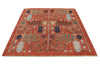 5x6 Rust and Multicolor Anatolian Traditional Rug