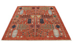 5x6 Rust and Multicolor Anatolian Traditional Rug