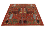 5x6 Rust and Multicolor Anatolian Traditional Rug